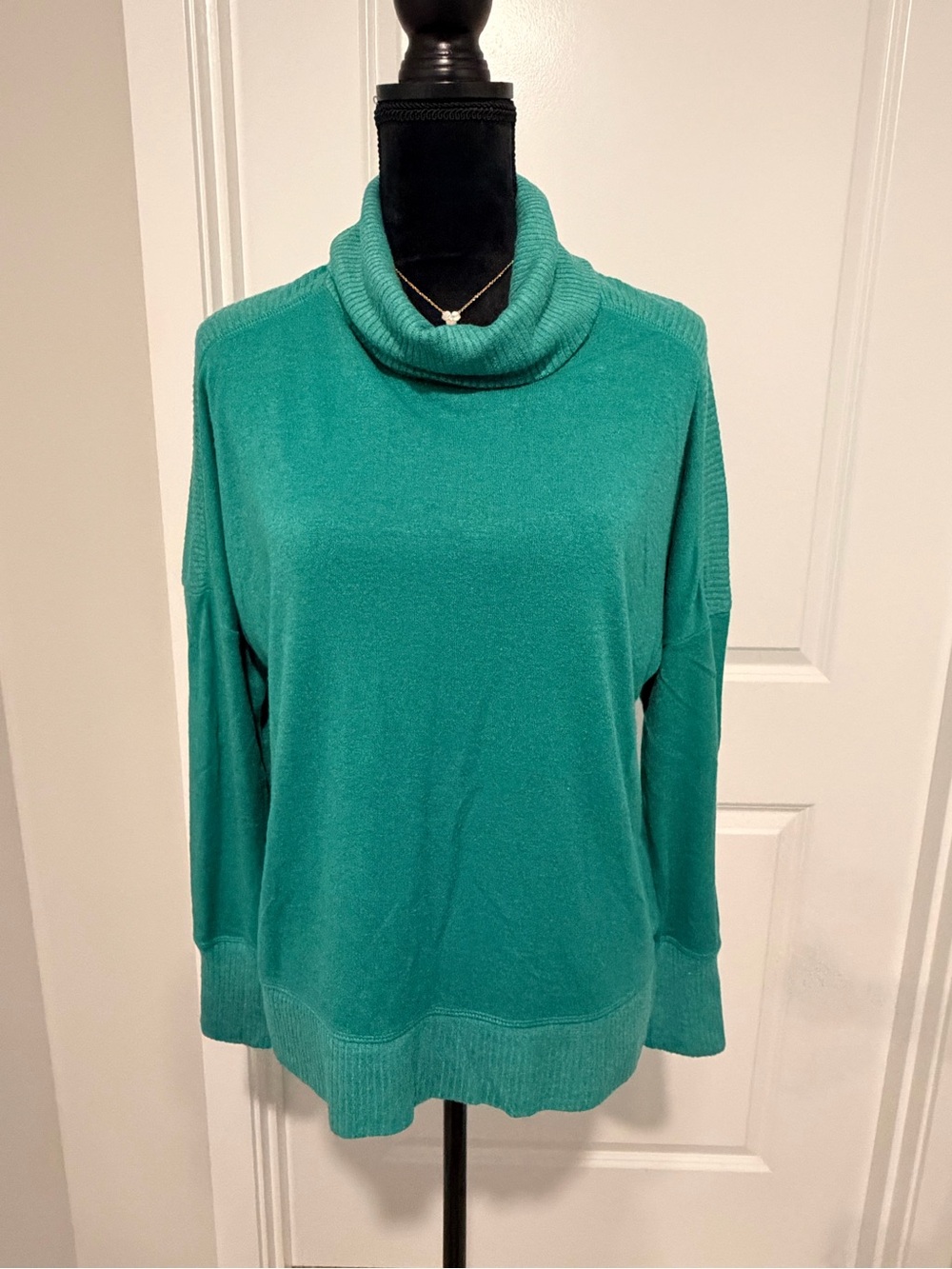 Simply Vera Vera Wang Teal Cowlneck Sweater